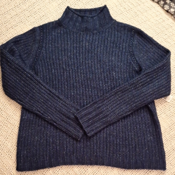 dip Sweaters - Dip Deep Dark Green/Blue Mock Turtleneck Sweater Size M